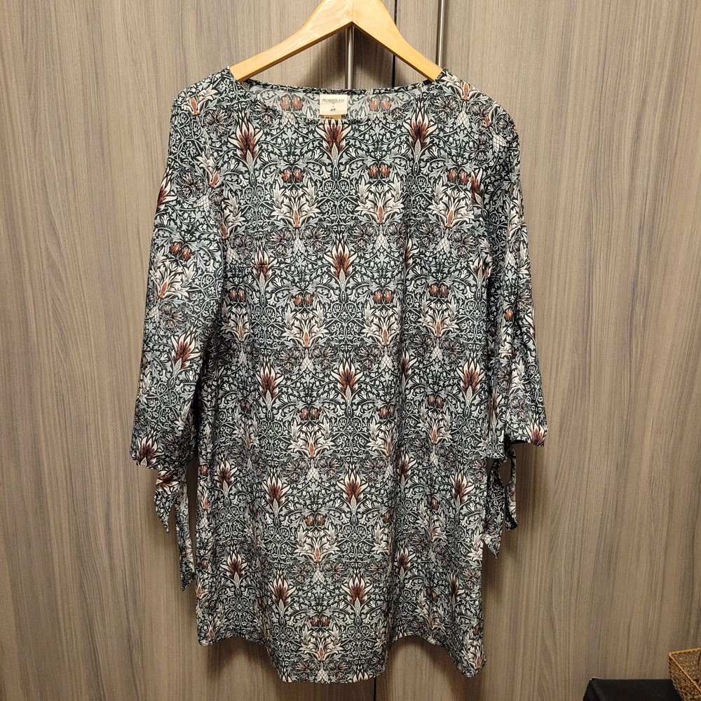 H&M x William Morris & Co. Shift Tunic Dress With Bell Sleeves Limited Edition